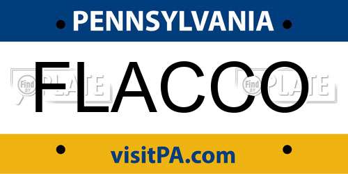FLACCO Pennsylvania License Plate