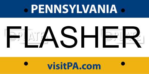 FLASHER Pennsylvania License Plate
