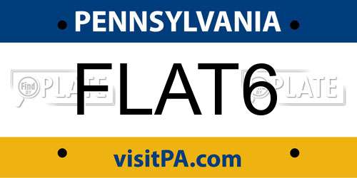 FLAT6 Pennsylvania License Plate