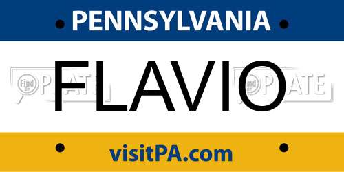 FLAVIO Pennsylvania License Plate