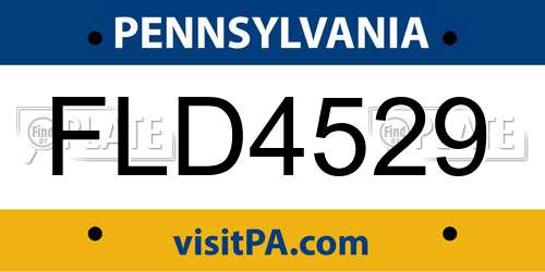 FLD4529 Pennsylvania License Plate