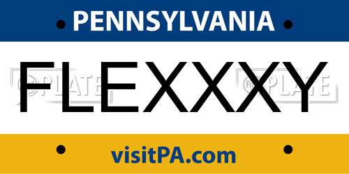 FLEXXXY Pennsylvania License Plate