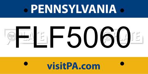 FLF5060 Pennsylvania License Plate