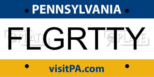 FLGRTTY Pennsylvania License Plate