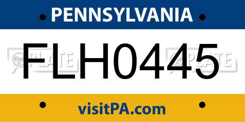 FLH0445 Pennsylvania License Plate