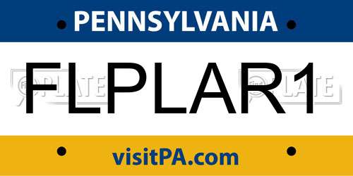 FLPLAR1 Pennsylvania License Plate