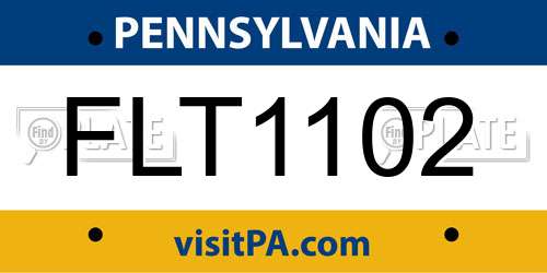 FLT1102 Pennsylvania License Plate