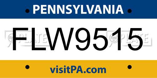 FLW9515 Pennsylvania License Plate