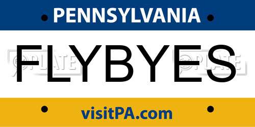 FLYBYES Pennsylvania License Plate