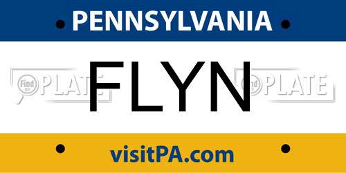 FLYN Pennsylvania License Plate