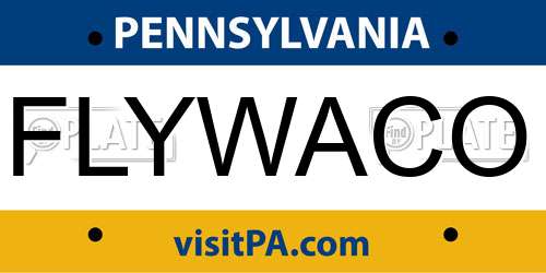 FLYWACO Pennsylvania License Plate