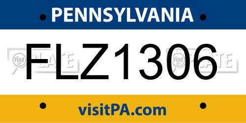 FLZ1306 Pennsylvania License Plate