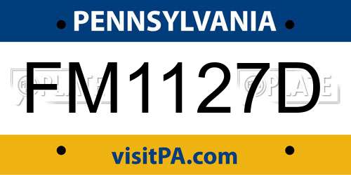 FM1127D Pennsylvania License Plate