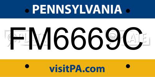 FM6669C Pennsylvania License Plate