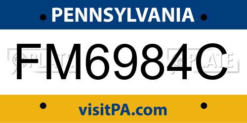 FM6984C Pennsylvania License Plate