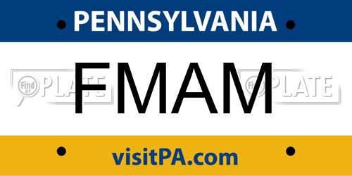 FMAM Pennsylvania License Plate
