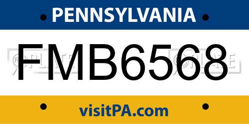 FMB6568 Pennsylvania License Plate