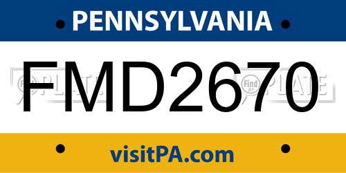 FMD2670 Pennsylvania License Plate
