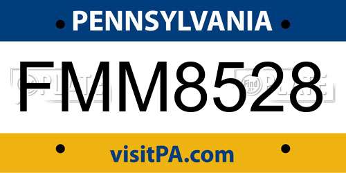 FMM8528 Pennsylvania License Plate