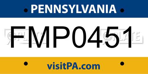 FMP0451 Pennsylvania License Plate