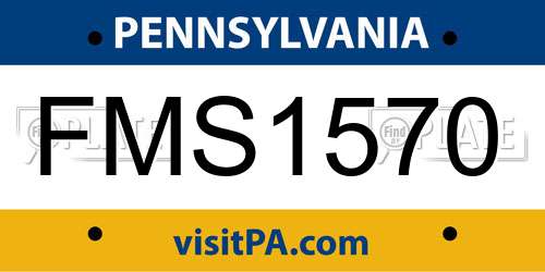 FMS1570 Pennsylvania License Plate