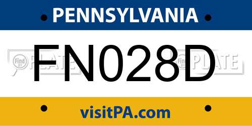 FN028D Pennsylvania License Plate
