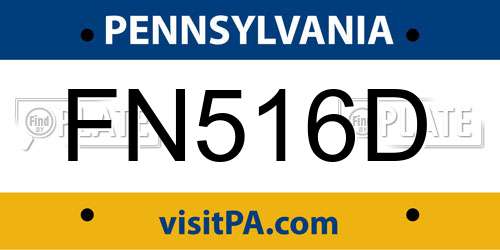 FN516D Pennsylvania License Plate