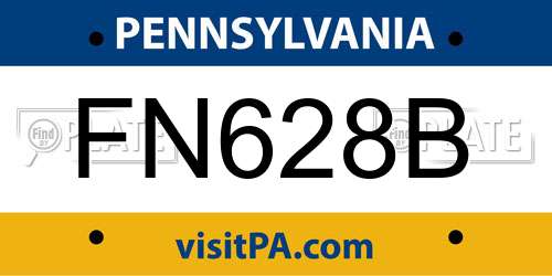 FN628B Pennsylvania License Plate