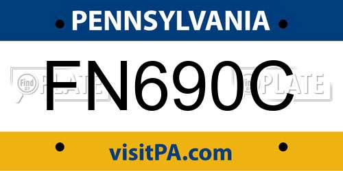 FN690C Pennsylvania License Plate