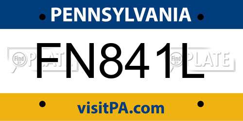FN841L Pennsylvania License Plate