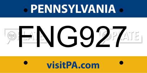 FNG927 Pennsylvania License Plate