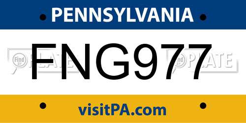 FNG977 Pennsylvania License Plate