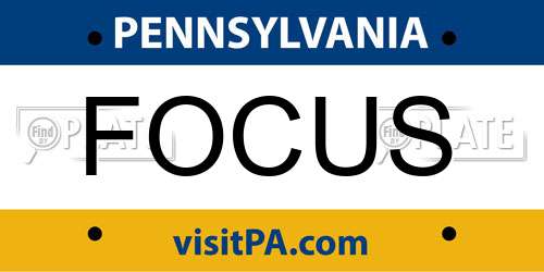 FOCUS Pennsylvania License Plate
