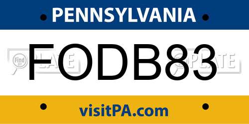 FODB83 Pennsylvania License Plate