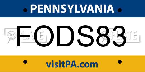 FODS83 Pennsylvania License Plate