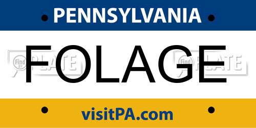 FOLAGE Pennsylvania License Plate