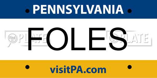 FOLES Pennsylvania License Plate