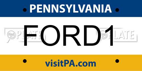 FORD1 Pennsylvania License Plate