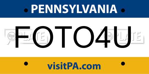 FOTO4U Pennsylvania License Plate