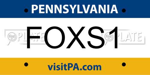 FOXS1 Pennsylvania License Plate