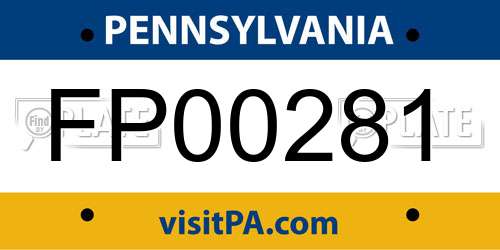 FP00281 Pennsylvania License Plate