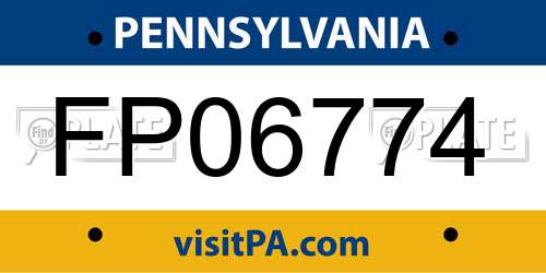FP06774 Pennsylvania License Plate