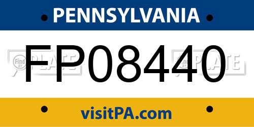 FP08440 Pennsylvania License Plate