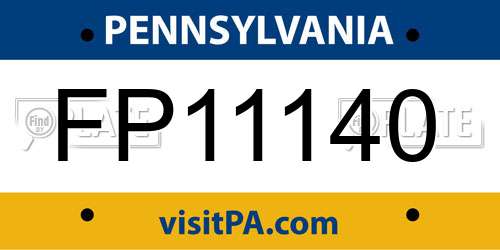 FP11140 Pennsylvania License Plate