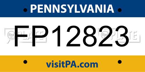 FP12823 Pennsylvania License Plate
