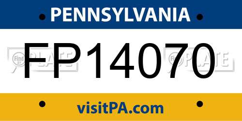 FP14070 Pennsylvania License Plate
