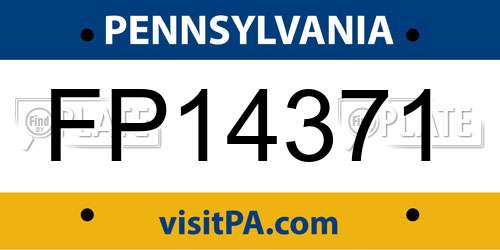 FP14371 Pennsylvania License Plate