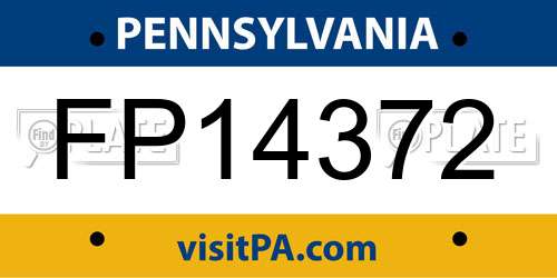 FP14372 Pennsylvania License Plate