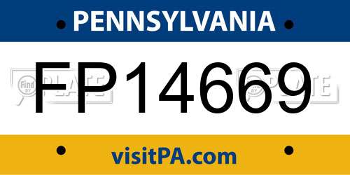 FP14669 Pennsylvania License Plate
