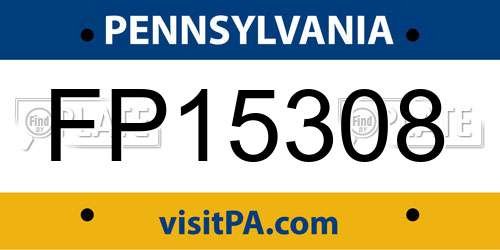 FP15308 Pennsylvania License Plate